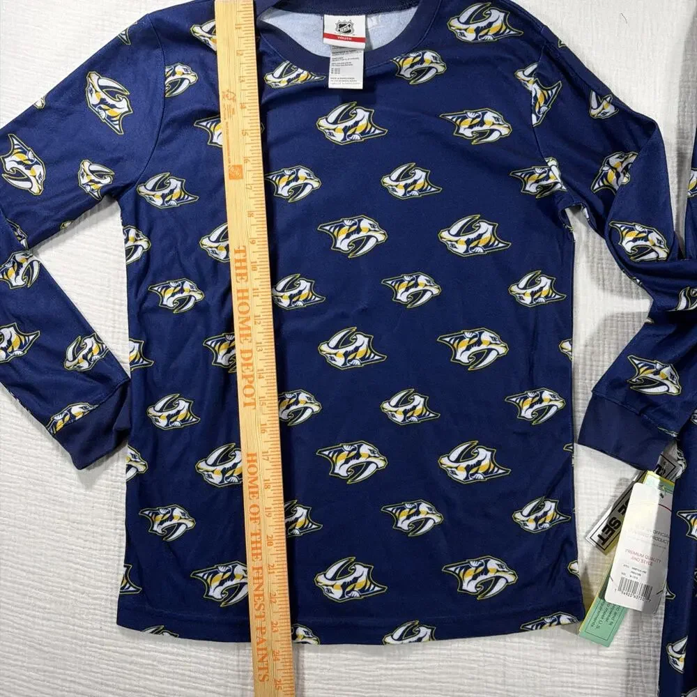 NHL Nashville Predators Youth 2-Piece Long Sleeve Pajama Set Blue 10-12